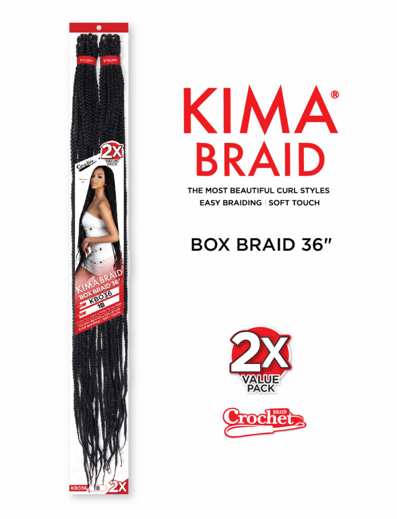 KIMA 2X Box Braid 36" Crochet Braid (KBO36)