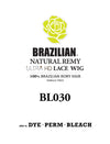 100% BRAZILIAN HUMAN HAIR NATURAL REMY UHD LACE WIG 28" (BL030)
