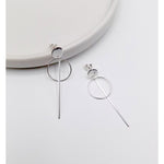 925 Sterling Silver Disc Bar Earring(102-4561) - STARCURLS.COM 