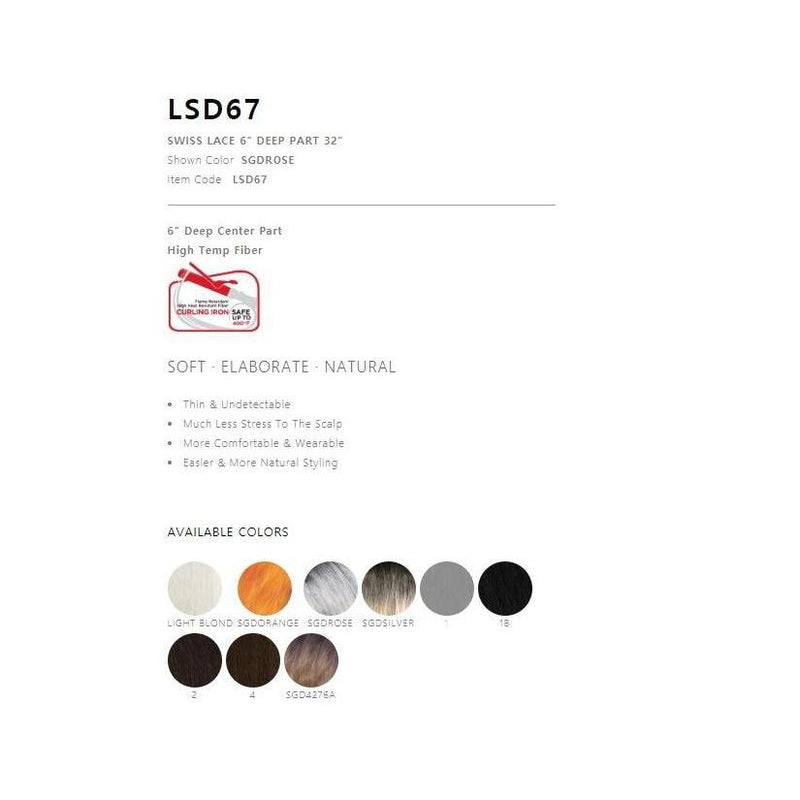 SWISS LACE FRONT, 6" DEEP CENTER PART- XLONG STRAIGHT 32" (LSD67) - STARCURLS.COM 