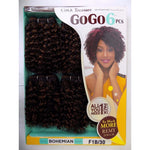 GOGO6, (5pc+free closure)  100% HUMAN HAIR BLEND BOHEMIAN CURL WEAVE (GO6BO) - STARCURLS.COM 