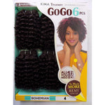 GOGO6, (5pc+free closure)  100% HUMAN HAIR BLEND BOHEMIAN CURL WEAVE (GO6BO) - STARCURLS.COM 