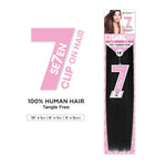 7PC CLIP-ON HUMAN HAIR EXTENSION STRAIGHT 16"|18" (7ST) - STARCURLS.COM 