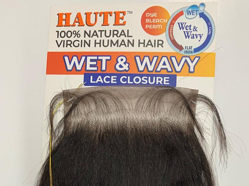 HAUTE 100% VIRGIN HUMAN HAIR ,WET & WAVY LOOSE DEEP 4X4 CLOSURE - STARCURLS.COM 