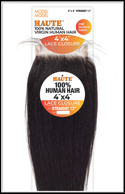 HAUTE 100% VIRGIN HUMAN HAIR , 4X4  STRAIGHT CLOSURE - STARCURLS.COM