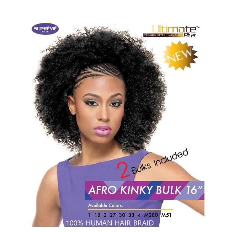 100% HUMAN HAIR  AFRO KINKY BULK BRAID 16" - STARCURLS.COM 