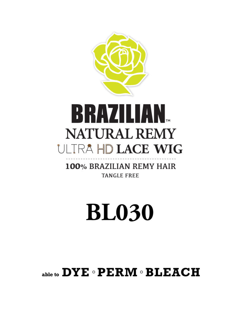 100% BRAZILIAN HUMAN HAIR NATURAL REMY UHD LACE WIG 28" (BL030)
