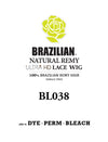 100% BRAZILIAN HUMAN HAIR NATURAL REMY UHD 13X4 LACE WIG 26" (BL038)