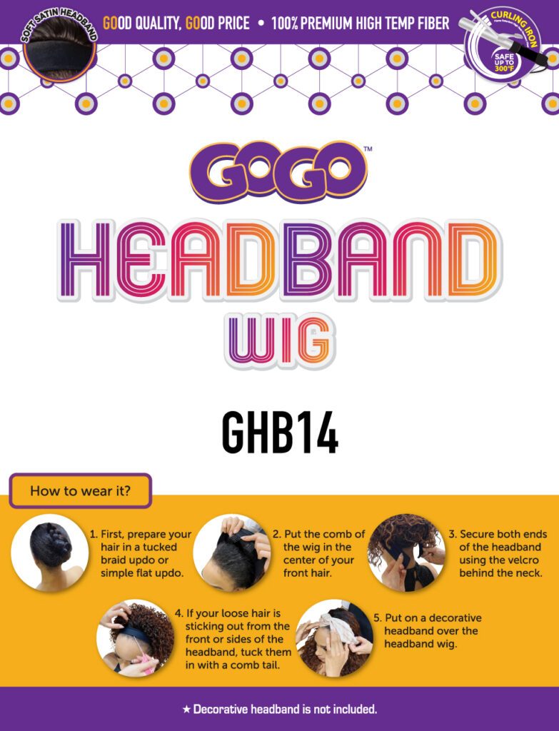 Harlem125 GO GO HEADBAND WIG (GHB14) - STARCURLS.COM